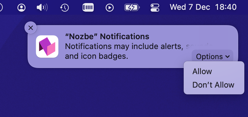 Allow notifications