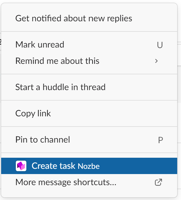 Add tasks from Slack