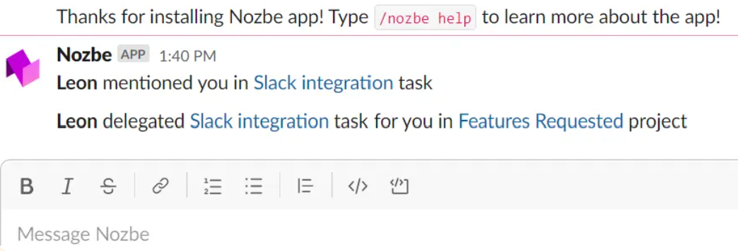 Slack notifications