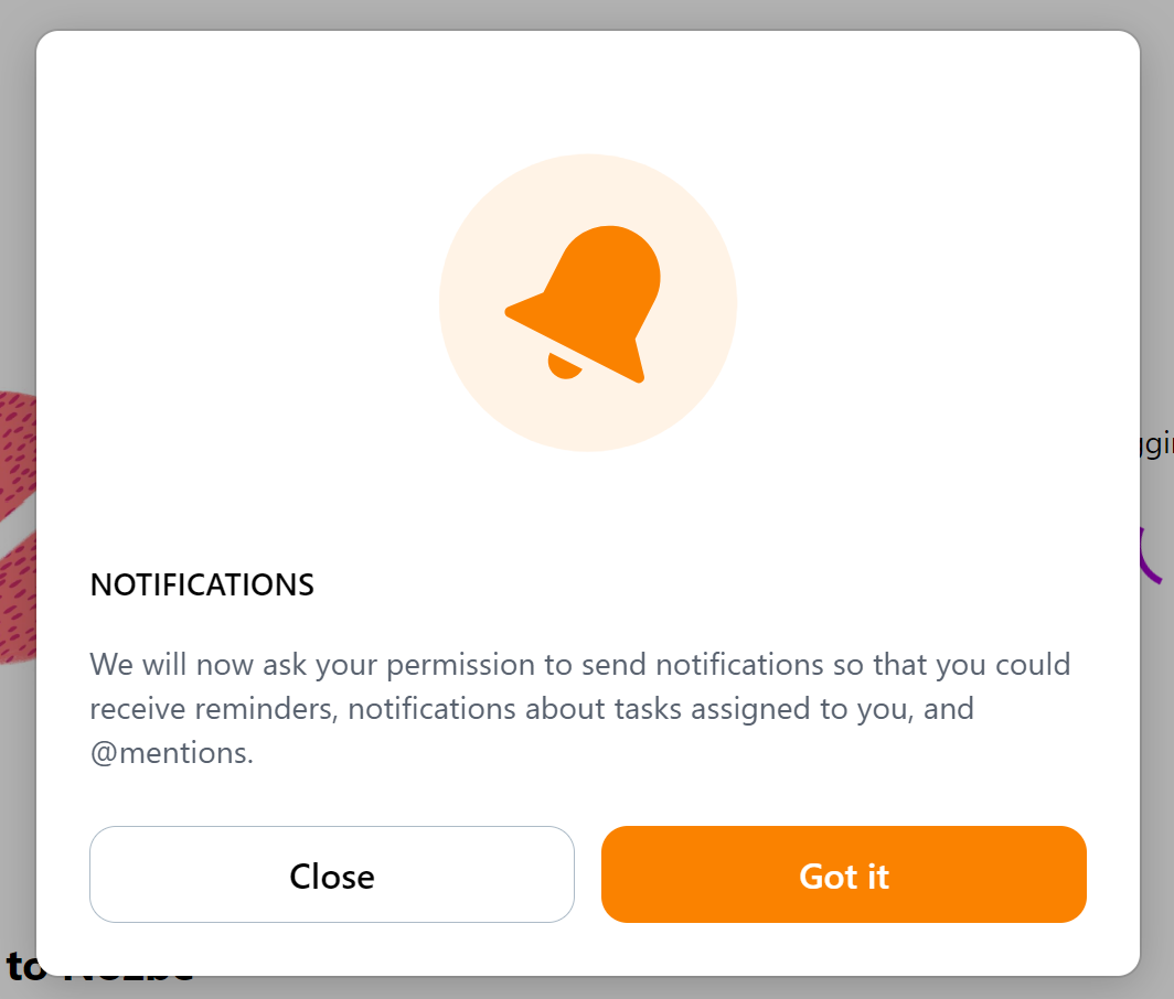 Allow notifications