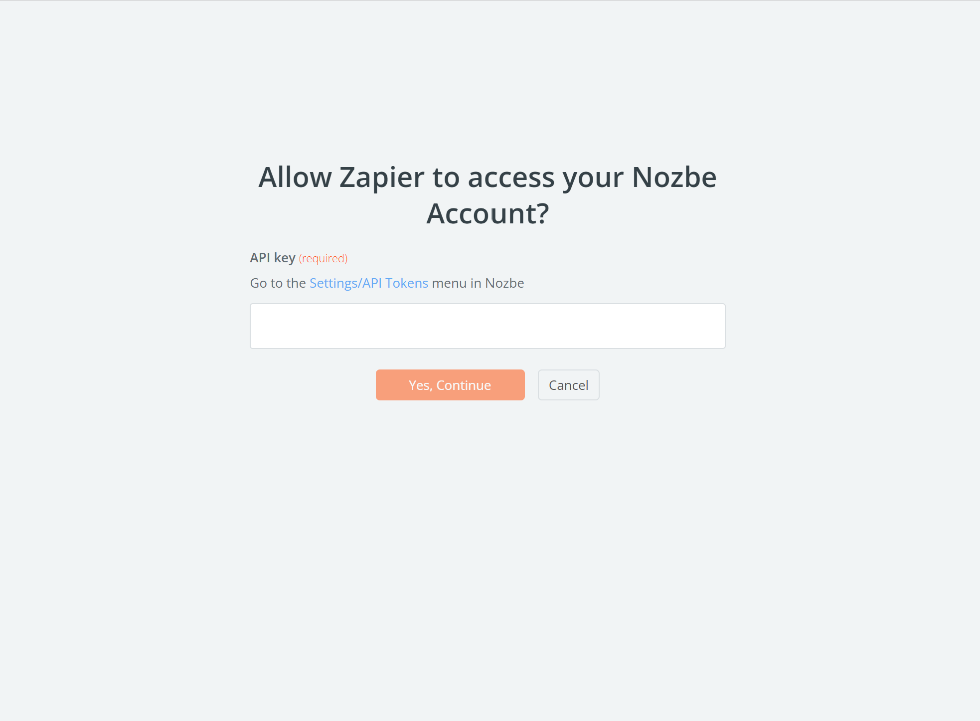 Connecting Zapier to Nozbe